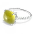 thumbnail image 2 of Gem Stone King 4.10 Cttw Cushion Cabochon Yellow Lemon Quartz Ring for Women | 925 Sterling Silver | Gemstone Birthstone Wedding Engagement Anniversary Promise Ring for Women | Size 6, 2 of 5