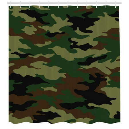 Camo Shower Curtain Fashionable Graphic Uniform Inspired Soldier