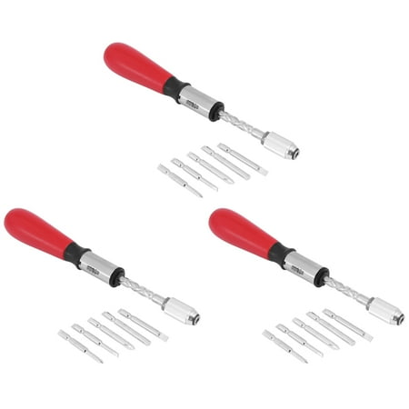 

3X 260MM Spiral Screw Driver Hand Pressing Ratchet Screwdriver with Slotted and Screwdriver Bits