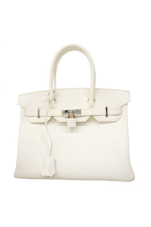 Pre-Owned Hermes Birkin 30 Handbag, Veau Epsom Leather, White, L Stamp, Women's