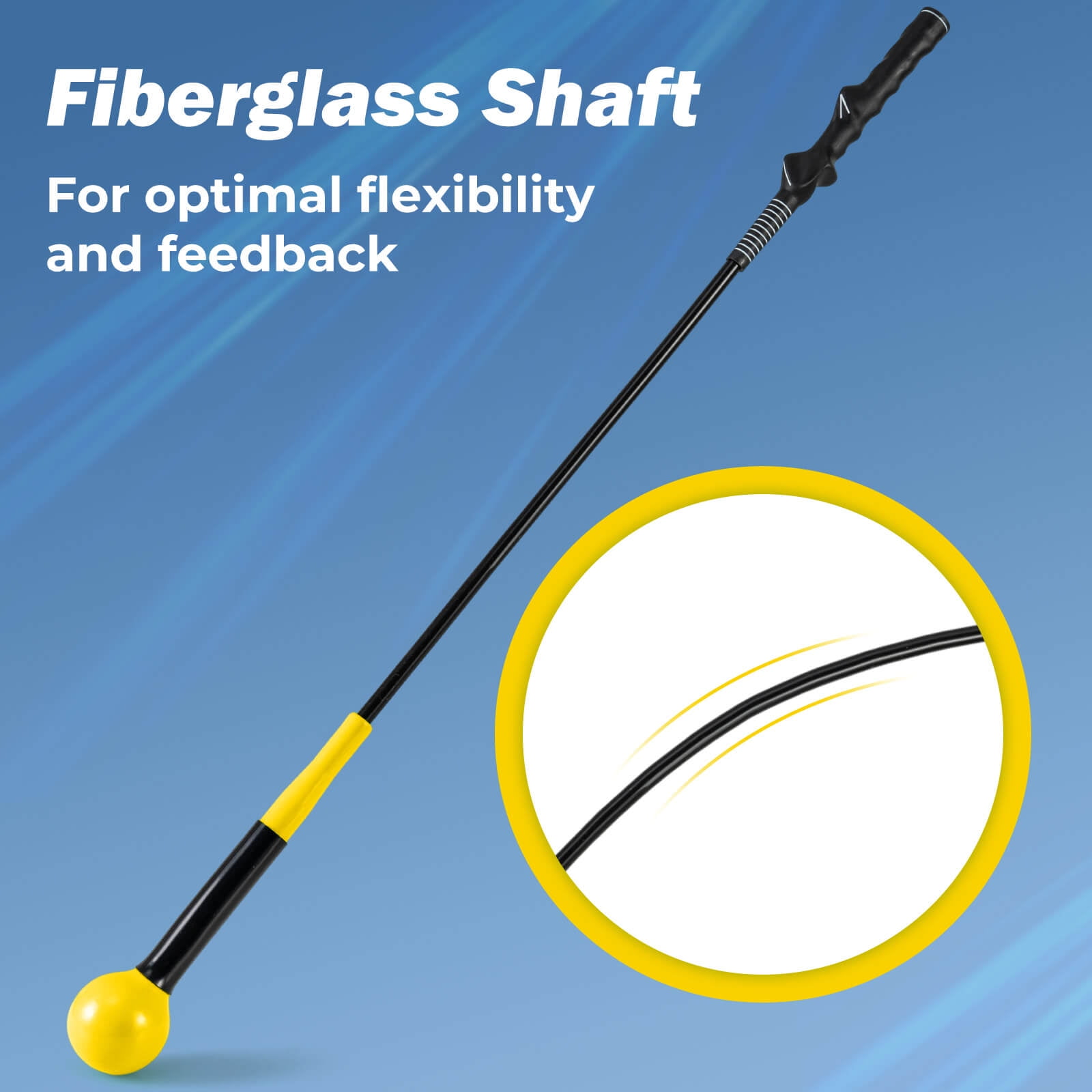 Costway 40" Golf Swing Trainer Aid with Weighted Head for Grip Rhythm Flexibility Balance Yellow