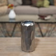thumbnail image 2 of Urban Trends Collection 45932 Ceramic Short Wide Cylindrical Vase with Embossed Irregular Pattern Design Body, Silver, 2 of 2