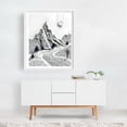 thumbnail image 2 of Monochrome Winter - India Illustration Mountain Black and White Surrealism Minimalist Nature Landscape Winter White Framed Wall Art Print 16 x 20 inches, 2 of 3