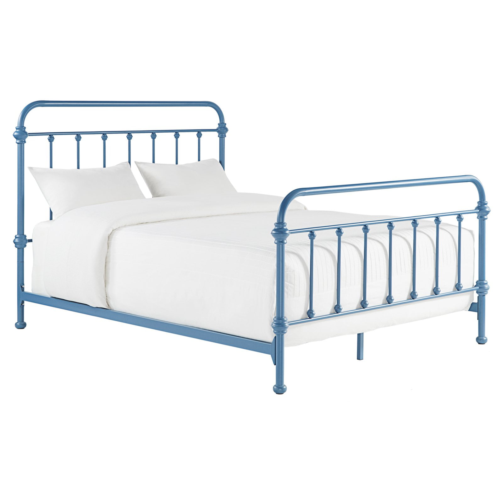 Weston Home Nottingham Metal Queen Bed, Blue Steel