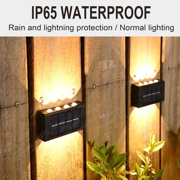 Xihbxyly Lámpara de Pared (2 Unidades), Diseño de Ahorro de Energía con Energía Solar, Material Abs Resistente Al Agua Ip65, Fácil Instalación, Iluminación Exterior para Jardín, Patio, Blanco Cálido,