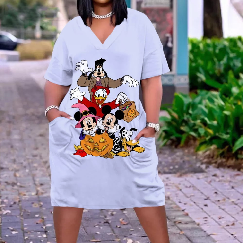Disney print dress ladies hotsell