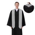 thumbnail image 4 of Fotbe Gray Checkboard Printed Class of 2024 Graduation Stole, 4 of 7