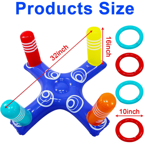 Inflatable Pool Ring Toss Pool Game for Outdoor Multiplayer Water Games Pie