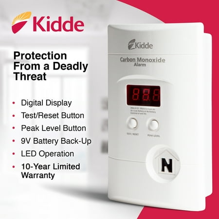 Kidde 900-0076-01 AC Powered, Plug-In Carbon Monoxide Alarm