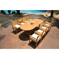 thumbnail image 4 of Grade-A Teak Dining Set: 8 Seater 9 Pc: 94" Mas Oval Trestle Leg Table And 8 Veranda Arm Chairs Outdoor Patio WholesaleTeak #WMVR74, 4 of 4