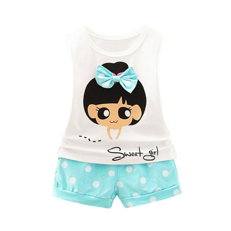 

dmqupv Girl Take Home Outfit Baby Striped Letter Set Pants Pocket Outfits Clothes for Two Year Old Girl Blue Medium