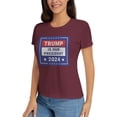 thumbnail image 2 of Yiaed Trump is our president 2024 Print Womens Tshirts Sleeve Tops Basic Teeshirt Summer Fashion Outfits-X-Large, 2 of 6