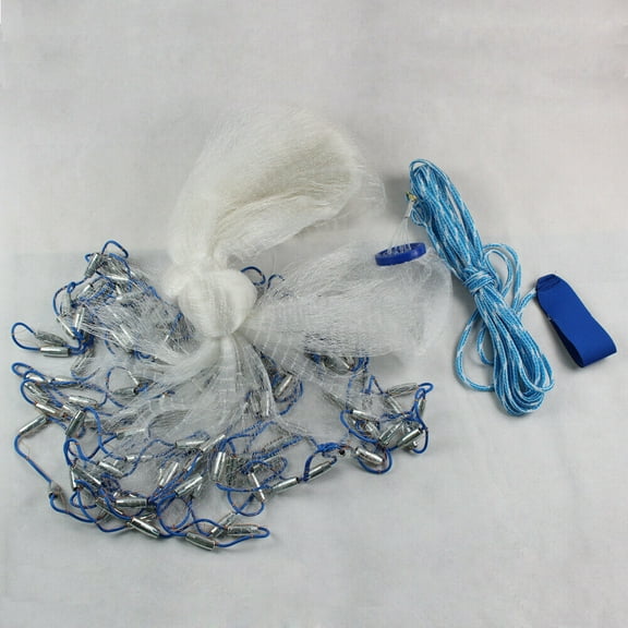 Wildnix Durable fishing cast net with steel sinkers and monofilament mesh, abrasion-resistant, effective catching, easy to throw, perfect for baiting and fishing in various water environments