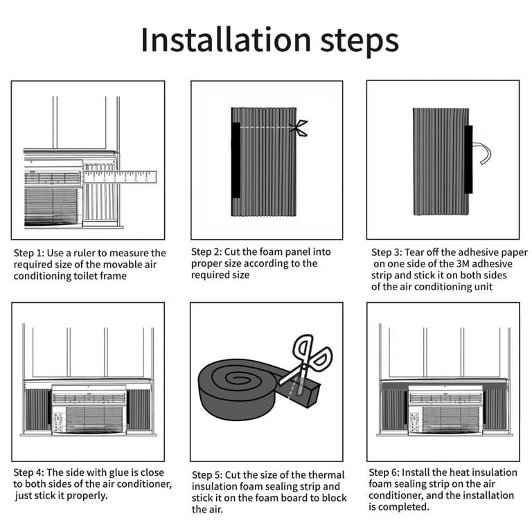 Easy Install Window Air Conditioner Side Panels ACs Unit Window