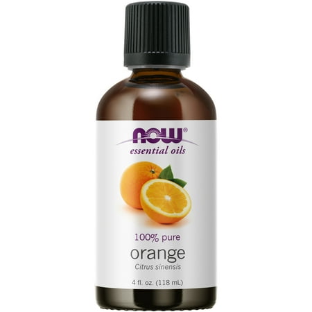 NOW Essential Oils, Orange Oil, Uplifting Aromatherapy Scent, Cold Pressed, 100% Pure, Vegan, Child Resistant Cap, 4-Ounce