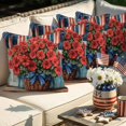 thumbnail image 5 of 2 Pack Outdoor Waterproof Throw Pillows,Red Begonia Flower Retro Wood Decorative Square Pillow Case Patio Pillows for Chair Couch Sofa 16x16in, 5 of 9