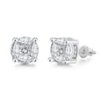 thumbnail image 2 of NUNCAD Square Round Hip Hop Stud Earrings Cubic Zirconia Stud and Cubic Zirconia Stud Earring Set, 2 Pair, 2 of 4