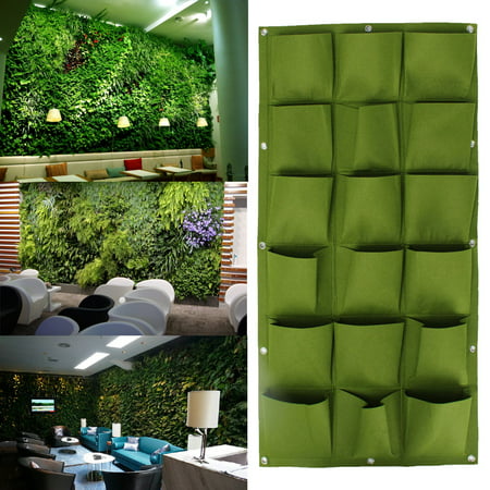 18 Pocket Vertical Yard Garden Hanging Wall Planter Indoor / Outdoor Herb Pot Bags Pouch Basket Home