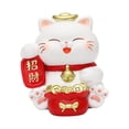 thumbnail image 1 of Hucha de animales, hucha, estatua de gato, decoración del hogar, hucha de resina china, cerdito Lai Cai, 1 of 9