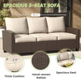 thumbnail image 2 of DIFY 6PCS Patio Furniture Set with 41.7” Fire Pit Table, PE Rattan Wicker Conversation Set, 3-Seat Sofa, Loveseat, 2 Swivel Chairs, Side Table, Beige, 2 of 8