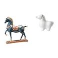 thumbnail image 1 of Figura de caballo, escultura de animal de resina, adorno de centro de mesa coleccionable, estatua de cerámica moderna, decoración suave al tacto, adec, 1 of 8