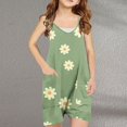thumbnail image 2 of Odeerbi 5-13 Years Teen Girls Summer Jumpsuit Cute Daisy Print Camisole Romper Casual Breathable Comfortable Suspender Overalls Bib Overall Shorts with Pockets, 2 of 3