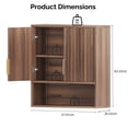 thumbnail image 6 of Ktaxon Fluted Bathroom Cabinet Wall Mount, Medicine Cabinet Storage Organizer with Single Door and Adjustable Shelves, Walnut, 6 of 8
