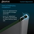 thumbnail image 3 of Unidoor-X 60 in. W x 36 3/8 in. D x 72 in. H Frameless Hinged Shower Enclosure in Chrome, 3 of 11