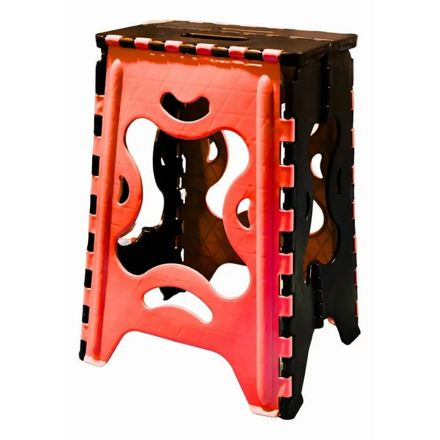 Banco Plegable Grande Portatil Plastico Soporta 120kg 1pz Acabado De La Estructura Mate Color Rojo