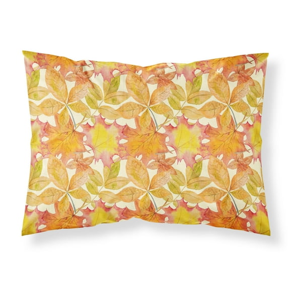 Fall Leaves Watercolor Fabric Standard Pillowcase