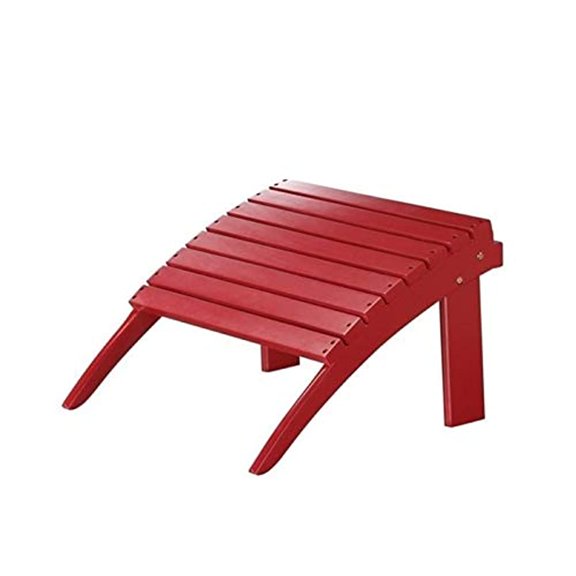 Hawthorne Collections Transitional Solid Wood Outdoor Ottoman in Red