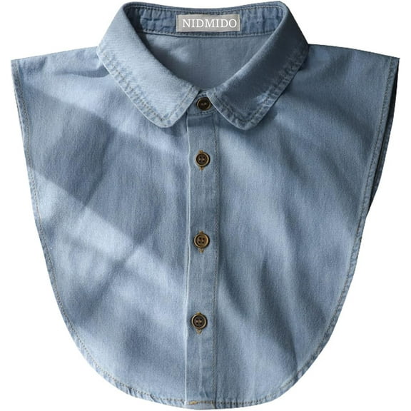 CAILDANL Denim Fake Collar Detachable Collar Half Shirts Blouse False Collar Top for Women Girls Medium