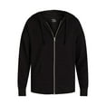 thumbnail image 2 of Time and Tru Women's and Women's Plus Zip Up Fleece Jacket with Hood, Sizes XS-4X, 2 of 5