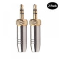 thumbnail image 1 of EIMELI 2pcs 3.5mm Plugs Metal Connector with M6 Internal Thread for Lavalier Wireless Microphone, 1 of 7