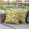 thumbnail image 6 of 2 Pack Outdoor Waterproof Throw Pillows, Farm Lemon Fruit Yellow Stripe Decorative Square Pillow Case Patio Pillows for Chair Couch Sofa 16x16in, 6 of 9