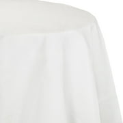 Club Pack of 12 White Disposable Round Picnic Party Table Covers 82"