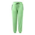 thumbnail image 4 of Fiaer Womens Sweatpants Baggy High Waisted Casual Trendy Oversized Solid Pants Side Trousers with Side Zipper Pocket Green S, 4 of 6