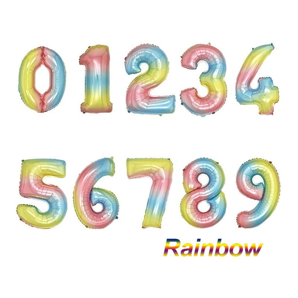 Globos De 32 Pulgadas 0-9 Números Foil Air Helium Figuras Feliz Cumpleaños Fiesta Decoraciones Globo Digital Niño Gao Jiahui unisex