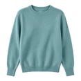 thumbnail image 5 of GILIGEGE Women’s Long Sleeve Crew Neck Cropped Sweaters,Lightweight Pullover Tops,Work Business Casual Outfits,Soft Knit Fall Sweater,Winter Clothing,Classic Basic Everyday Layer Blue L, 5 of 9