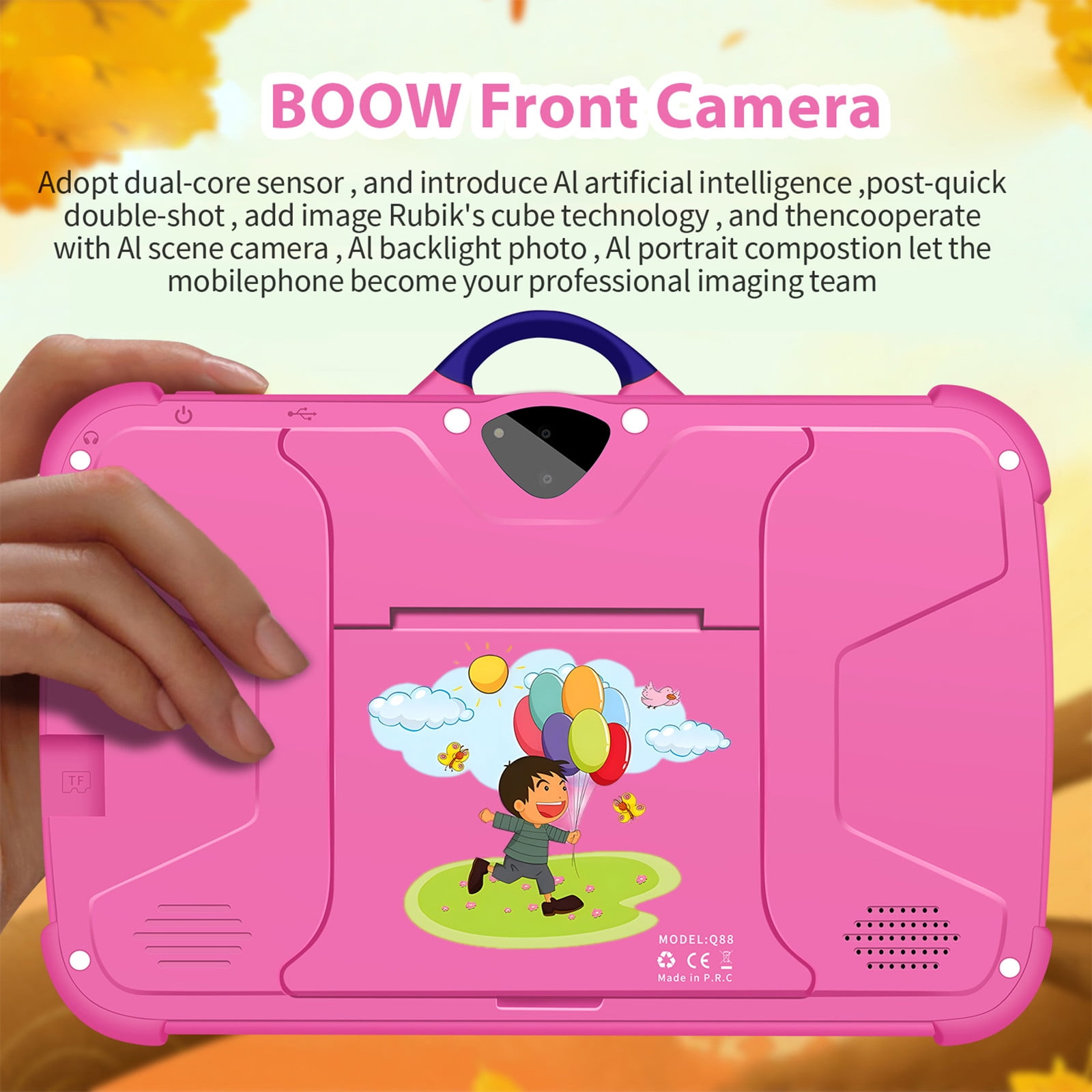 Apmemiss Clearance 7-inch Children's Tablets Computer WiFi Bluetooth android Tablets Children's Early Education Learning Machine Parent-child Gift Machine Built-in Cameras