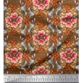 thumbnail image 1 of Soimoi Modal Satin Fabric Floral,Hummingbird & Squirrel Animal Printed Fabric 1 Yard 42 Inch Wide, 1 of 1