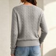 thumbnail image 5 of Dwellite Sweaters for Women Knit Long Sleeve V Neck Lightweight Casual Tops Fall Fashion Clothing Business Casual Outfits Gray M, 5 of 8