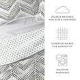 thumbnail image 5 of Noble Linens Light Gray 3 Piece Diamond Chevron Reversible Microfiber Quilt Set, King / CalKing, 5 of 7