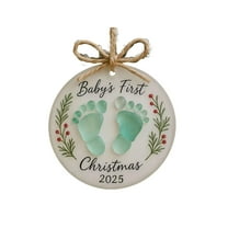 Beautynvta Christmas Tree Ornaments, Baby First Christmas In 2025 Sea Glass Decoration, Christmas Feet Ornament Keepsake, Personalized Christmas Gigt Decor