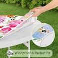 thumbnail image 5 of Pioneer Flower Floral Print Pattern Round Fitted Tablecloth with Elastic Edge,Dining Table Cover Waterproof,Outdoor Round Tablecloth for Camping,Dining,Indoor and Outdoor, 5 of 7