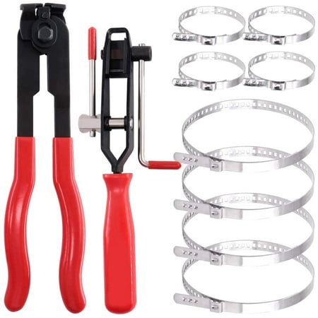 

KEINXS 10Pcs CV Joint Boot Clamp Pliers with CV Boot Clamps Kit Ear Boot Tie Pliers Car Band Tool Kit CV Joint Banding Tools for Most Cars