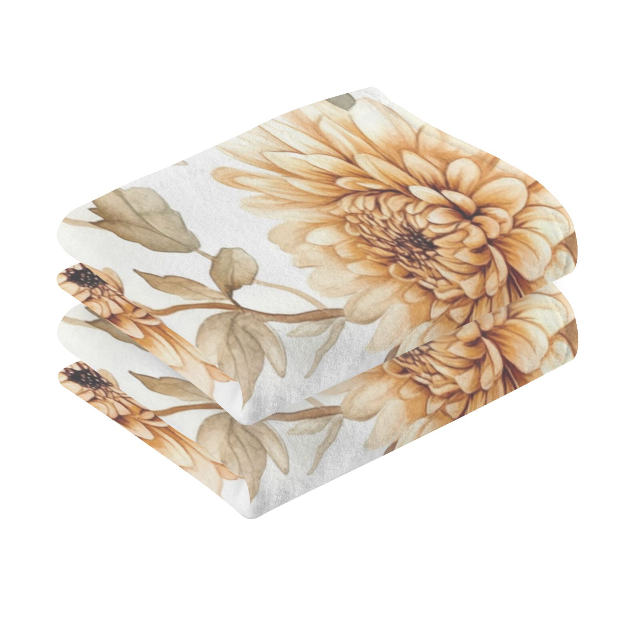 Cotton Towel Two-Piece 16x28 Inch One Sizex2 Face Towel Set Towel Set Cotton Hand Bath Towel Bathroom Beach Maroon Chrysanthemums