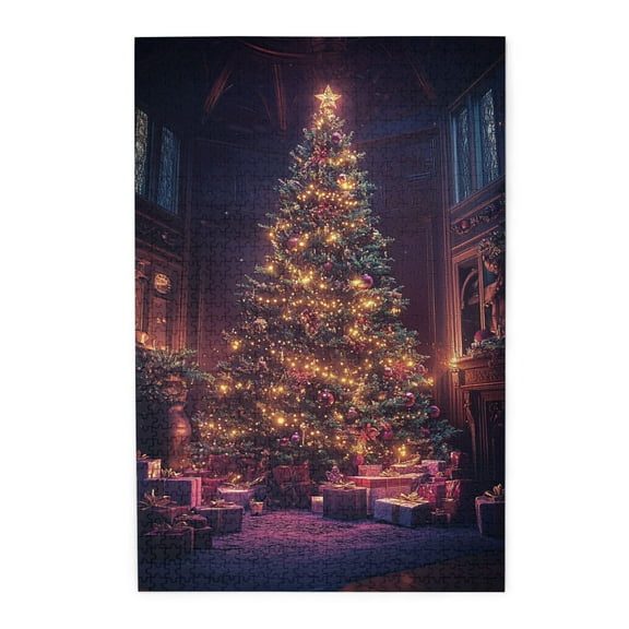1000 PCS Indoor Big Christmas Tree 1000 Piece Wooden Puzzles,Enjoy the puzzle solving process,Family Fun Christmas Jigsaw,1000 Piece Jigsaw Puzzle for Adults Challenging Charm Puzzle for Game Night