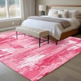 thumbnail image 4 of Large Area Rugs for Living Room Bedroom, Pink Abstract 5'x8' Rug Washable Carpet Runner Indoor Outdoor, Vintage Geometric Gradient Oil Painting Modern Non Slip Floor Mats Rug for Kitchen, Bathroom, 4 of 8