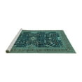thumbnail image 2 of Ahgly Company Machine Washable Indoor Rectangle Oriental Turquoise Blue Industrial Area Rugs, 2' x 5', 2 of 4